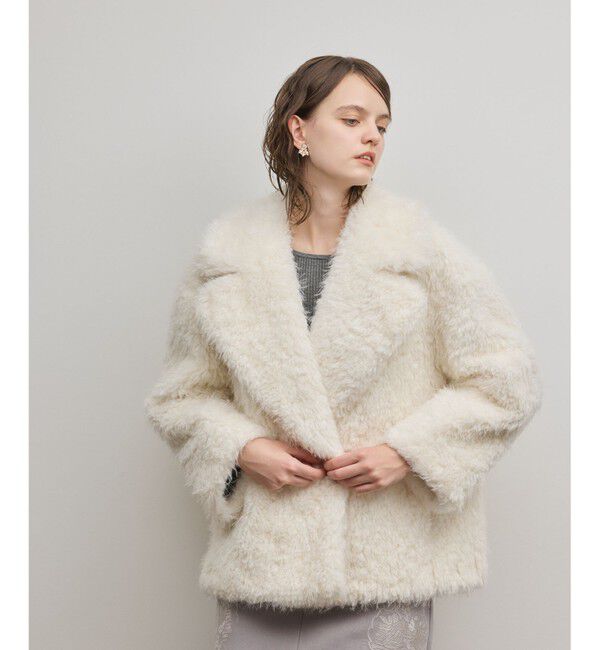 GRACE CONTINENTAL「フェイクファーPコート」|ピーコート|