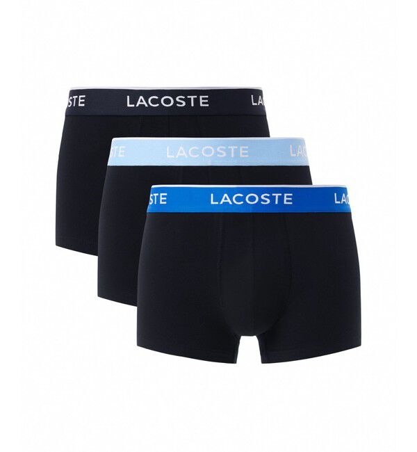 LACOSTE「３パックストレッチコットントランクボクサーショーツ / ボクサーパンツ」|インナー|ブラック