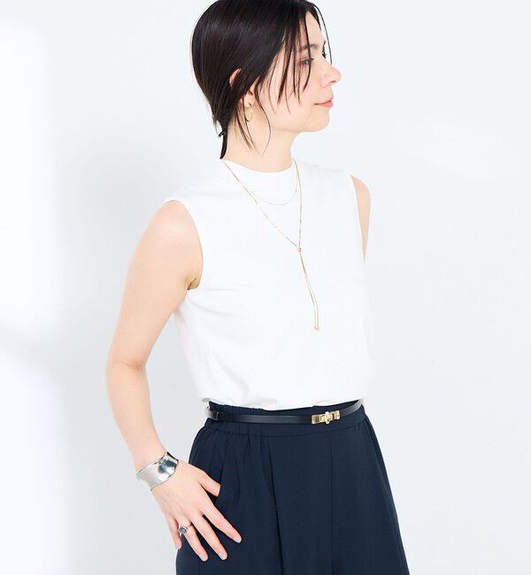 NOLLEY'S sophi「《手洗い可能》マルチファンクションハイネックノースリーブプルオーバー」|ニット・セーター|ホワイト