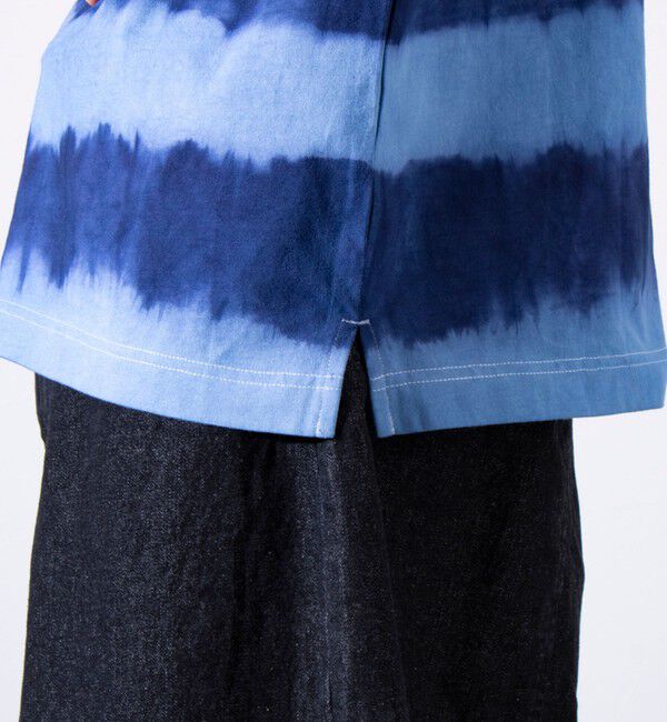 GLOSTER「【GLOSTER/グロスター】16/-綿天竺 タイダイ染め ボーダークルーネックTシャツ」|Tシャツ・カットソー|