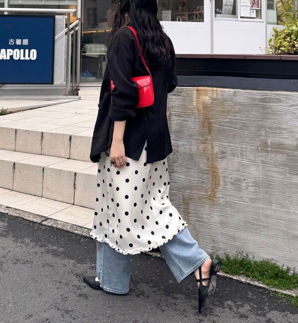 fredy emue「サテンドットミディスカート」|スカート|