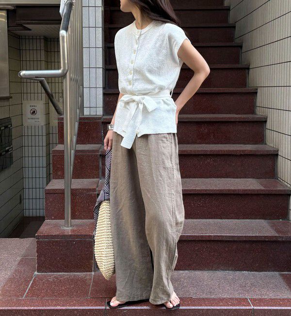 fredy emue「ベルト付きニットベスト」|ベスト・ジレ|