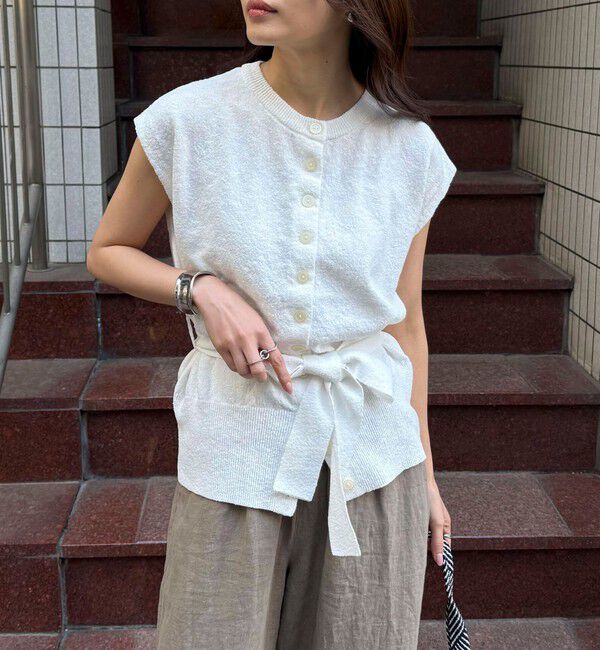 fredy emue「ベルト付きニットベスト」|ベスト・ジレ|