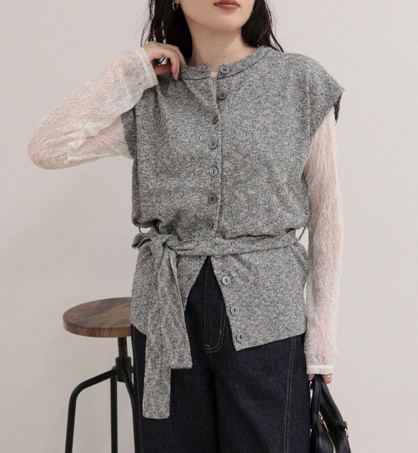 fredy emue「ベルト付きニットベスト」|ベスト・ジレ|