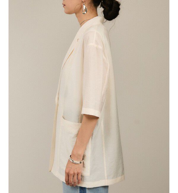 SALON adam et rope'「【WEB限定】シアーハーフスリーブジャケット［洗える・冷房対策］」|テーラードジャケット|