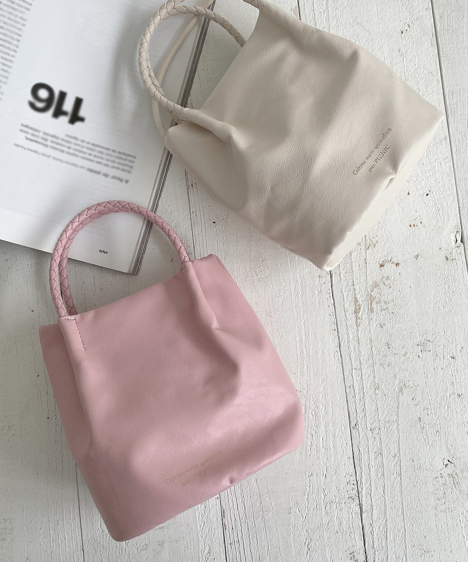 ROPE PICNIC PASSAGE「洗えるメッシュハンドルタックミニショルダーバッグ」|ショルダー・メッセンジャー|ピンク系(65)