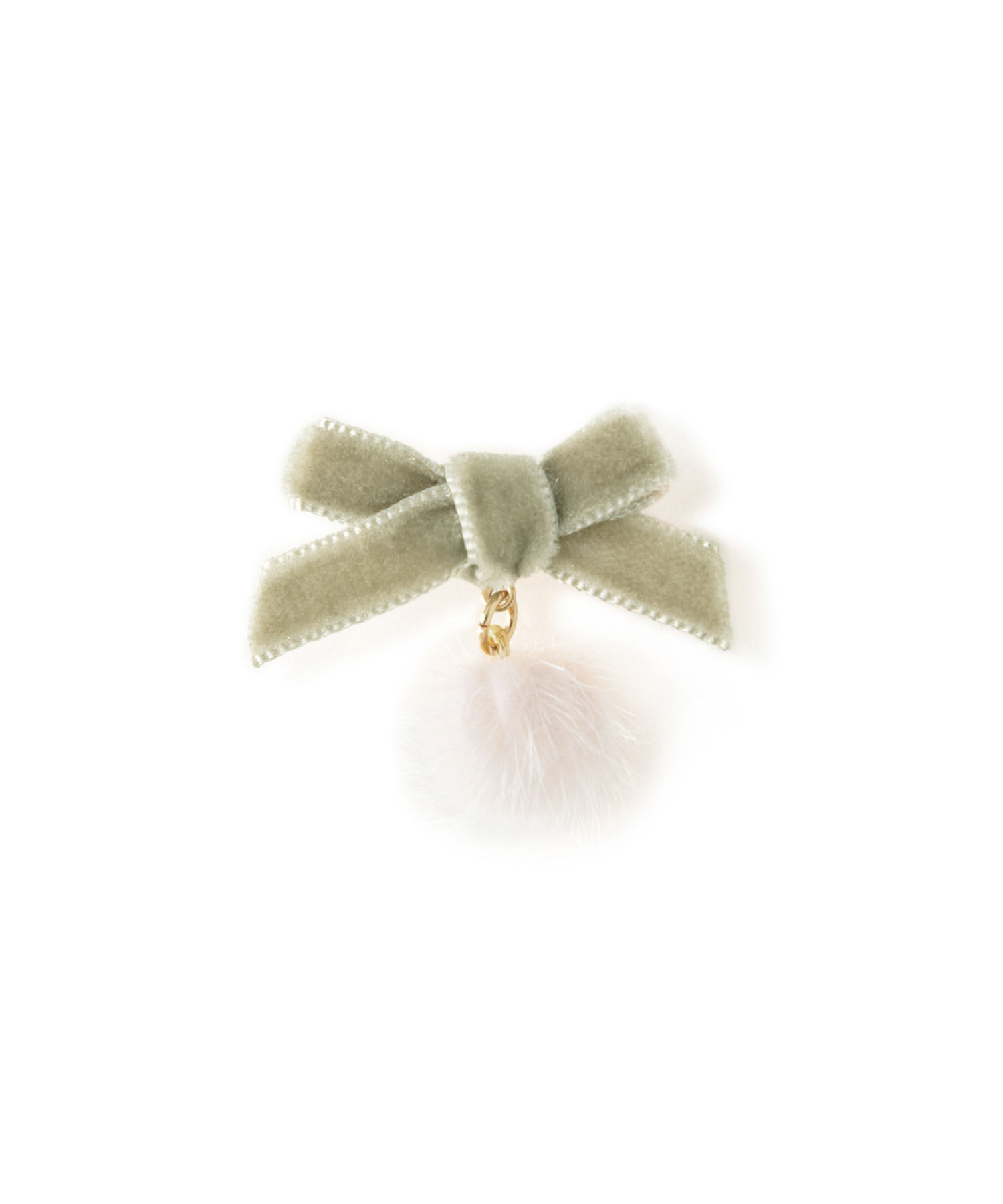 ROPE PICNIC PASSAGE「ベルベットリボン&times;シャギーボールプチピアス」|ピアス|