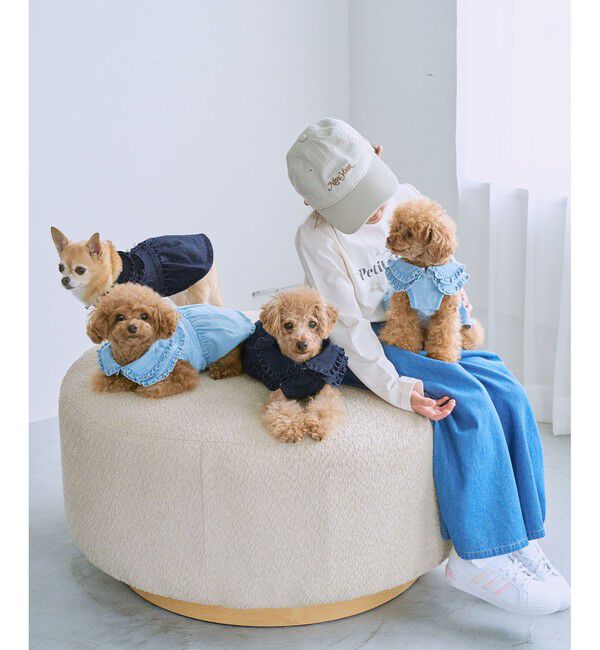 ROPE PICNIC PASSAGE「【DOG】襟付きデニムワンピース」|その他|