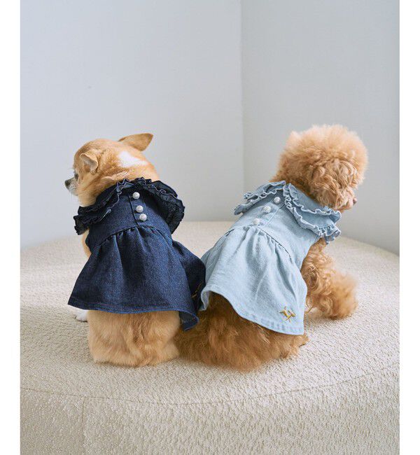 ROPE PICNIC PASSAGE「【DOG】襟付きデニムワンピース」|その他|