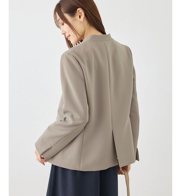 Rope&rsquo;Picnic「360&deg;ウルトラストレッチ ノーカラージャケット/UVカット・花粉ガード・入卒式・セットアップ対応」|ノーカラージャケット|