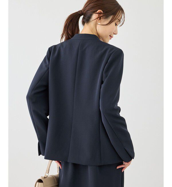 Rope&rsquo;Picnic「360&deg;ウルトラストレッチ ノーカラージャケット/UVカット・花粉ガード・入卒式・セットアップ対応」|ノーカラージャケット|