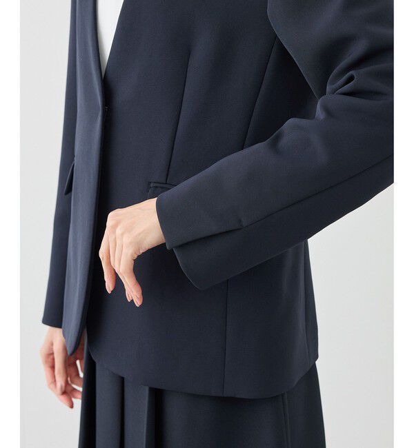 Rope&rsquo;Picnic「360&deg;ウルトラストレッチ ノーカラージャケット/UVカット・花粉ガード・入卒式・セットアップ対応」|ノーカラージャケット|