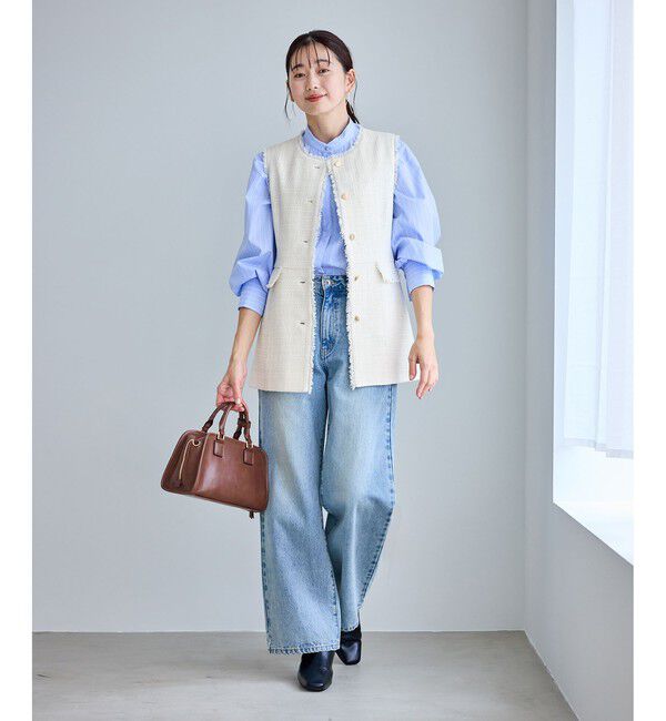 Rope&rsquo;Picnic「【WEB限定カラー】ツイード金ボタンジレベスト/セレモニー対応・リンクコーデ」|ベスト・ジレ|