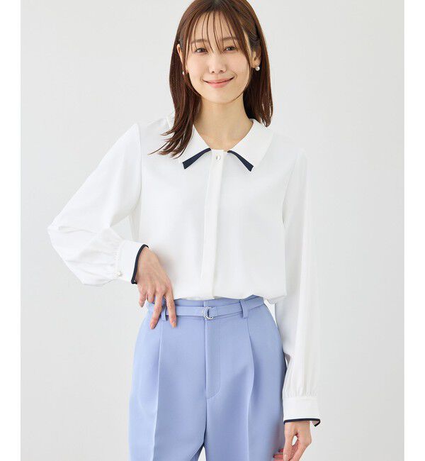 Rope&rsquo;Picnic「配色ダブルカラーブラウス」|シャツ・ブラウス|