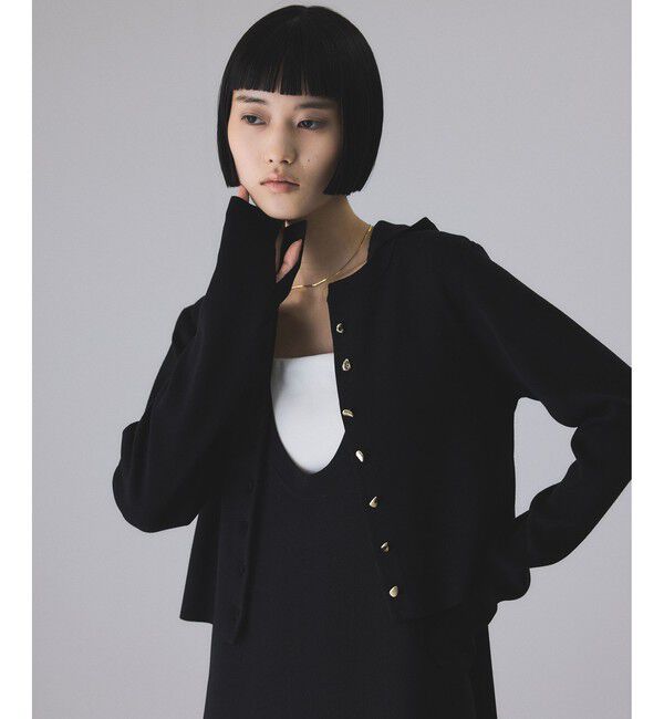 ADAM ET ROPE'「セレクトレングスクルーネックニットカーディガン」|カーディガン|ブラック(01)