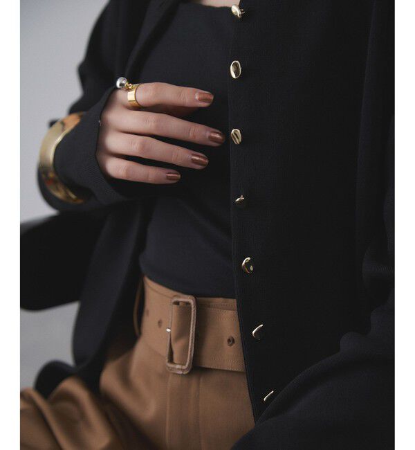 ADAM ET ROPE'「セレクトレングスクルーネックニットカーディガン」|カーディガン|