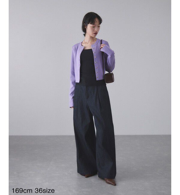 ADAM ET ROPE'「セレクトレングスクルーネックニットカーディガン」|カーディガン|