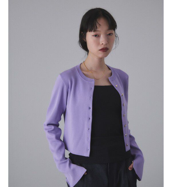 ADAM ET ROPE'「セレクトレングスクルーネックニットカーディガン」|カーディガン|