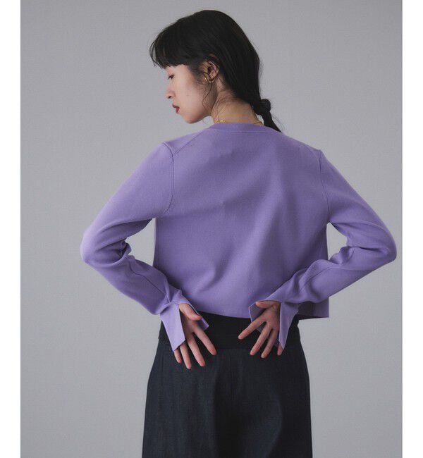 ADAM ET ROPE'「セレクトレングスクルーネックニットカーディガン」|カーディガン|