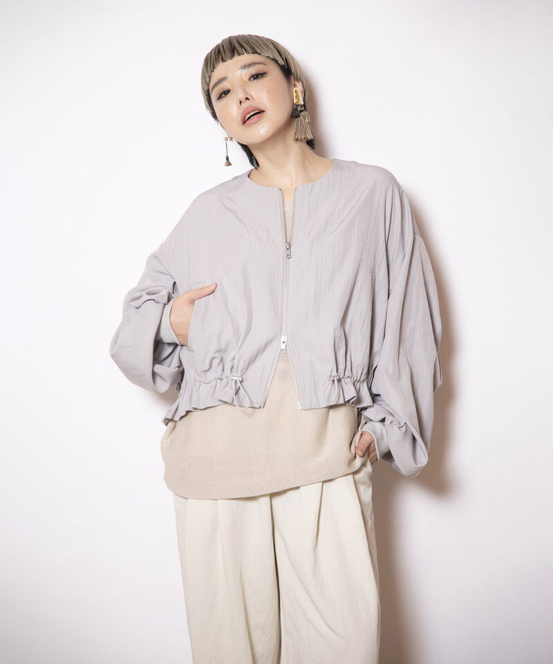  「ギャザージップブルゾン」|ブルゾン・スタジャン|