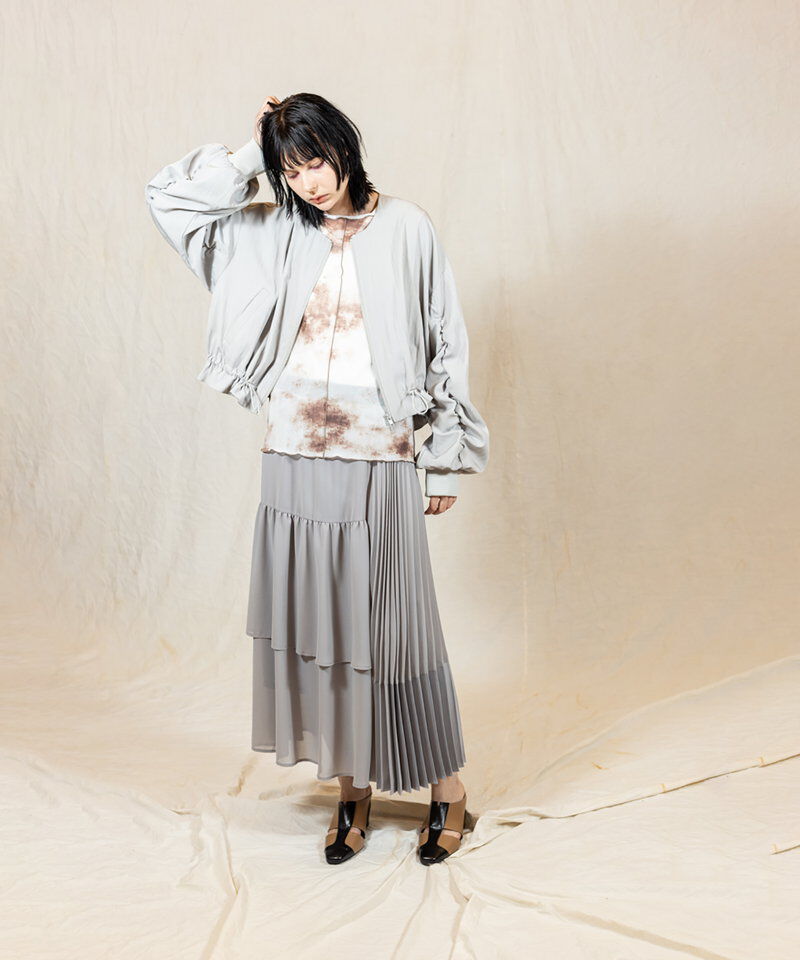  「ギャザージップブルゾン」|ブルゾン・スタジャン|