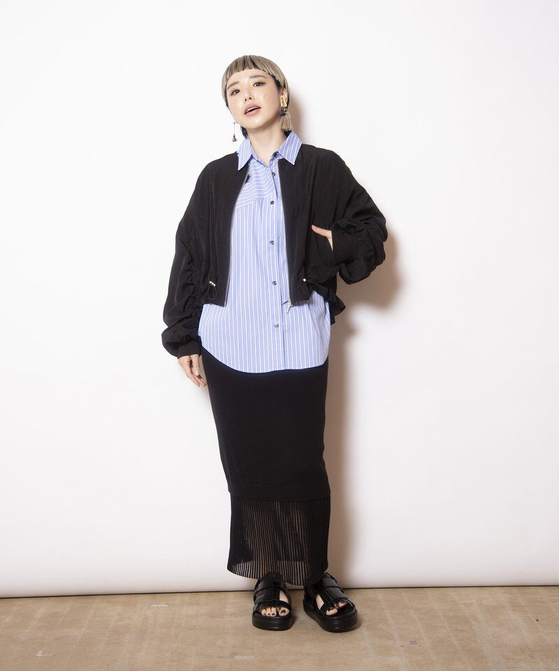  「ギャザージップブルゾン」|ブルゾン・スタジャン|