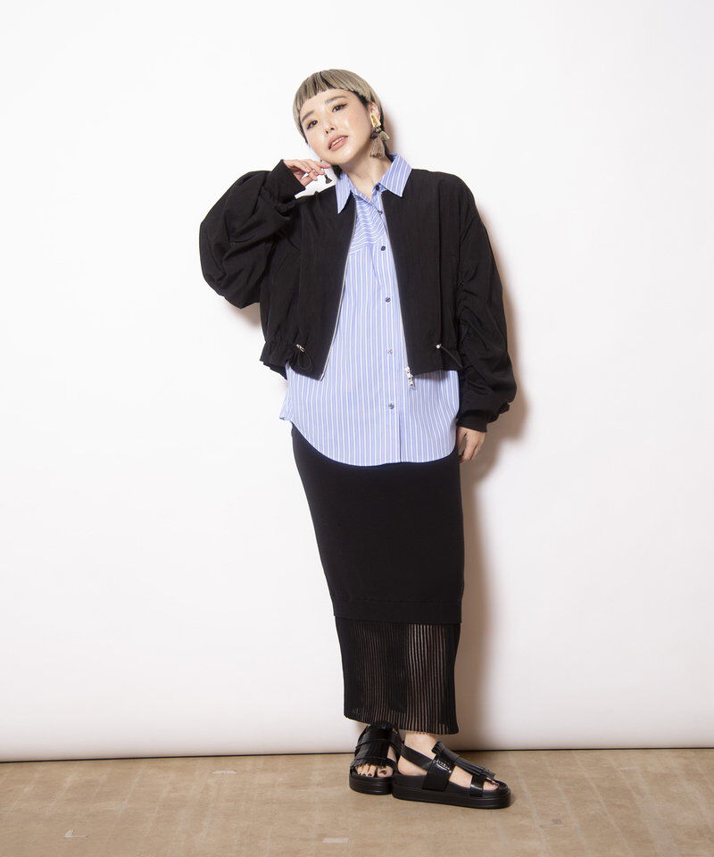  「ギャザージップブルゾン」|ブルゾン・スタジャン|