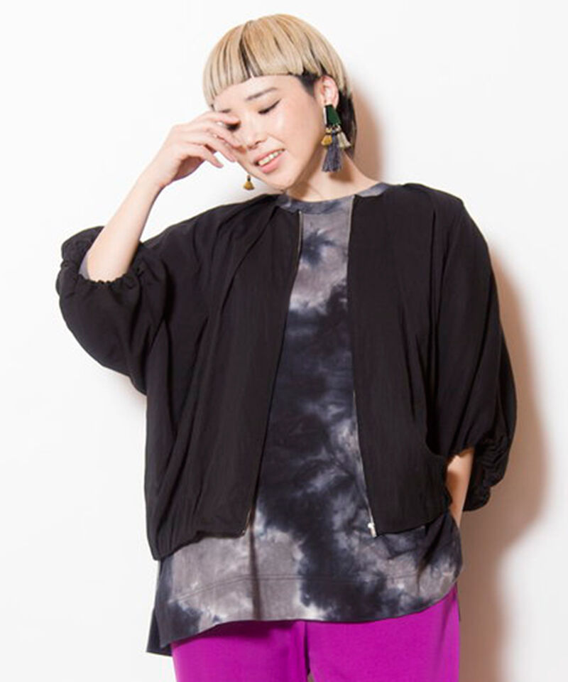  「タックギャザーブルゾン」|ブルゾン・スタジャン|BLACK