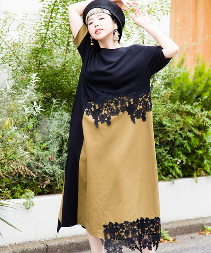  「レースモチーフワンピース」|ワンピース|KHAKI