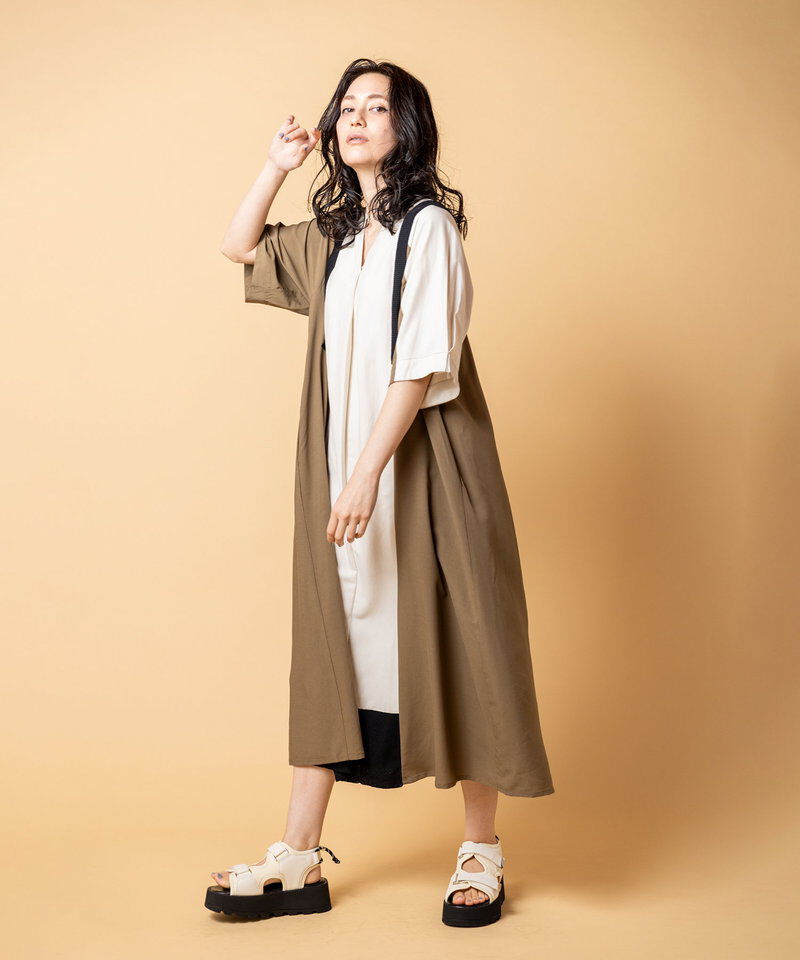  「バイカラータックワンピース」|ワンピース|