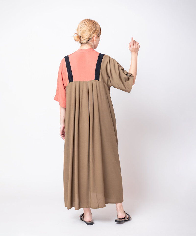 「バイカラータックワンピース」|ワンピース|