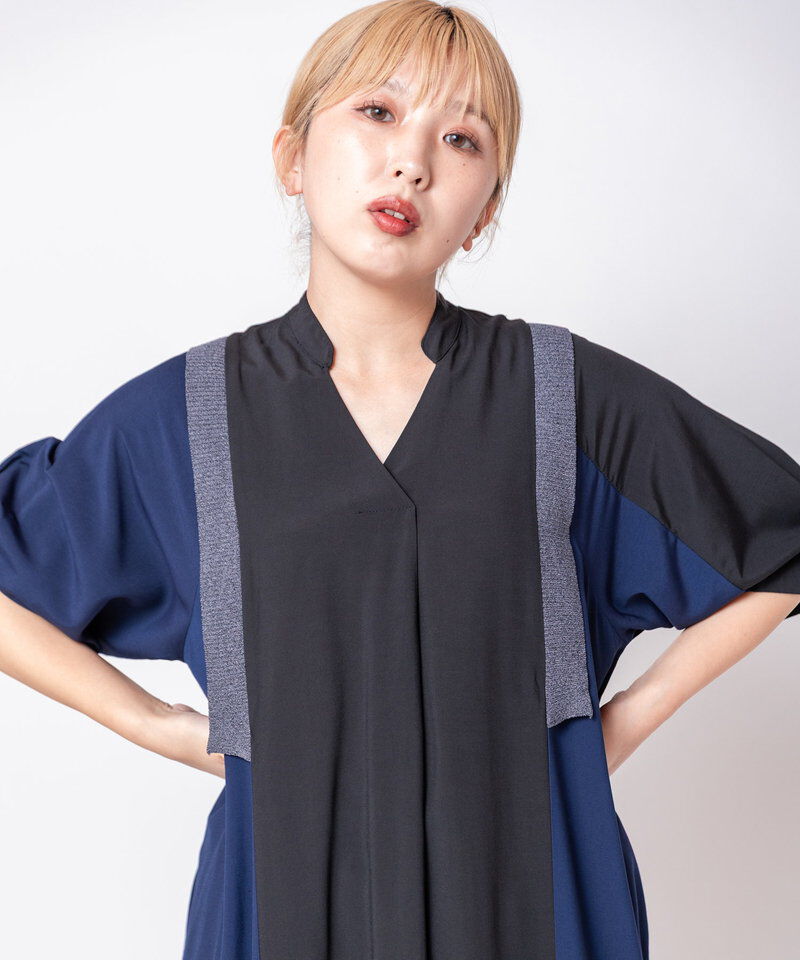  「バイカラータックワンピース」|ワンピース|