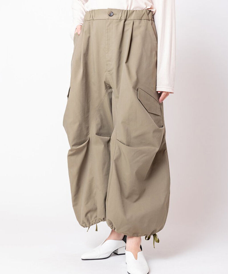  「切替コクーンパンツ」|カーゴ|KHAKI