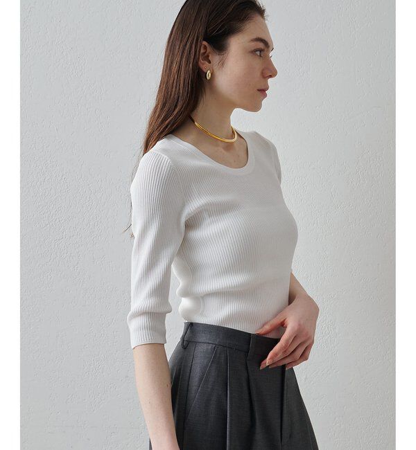 Drawing Numbers「【Drawing Numbers】リブハーフスリーブニット」|ニット・セーター|