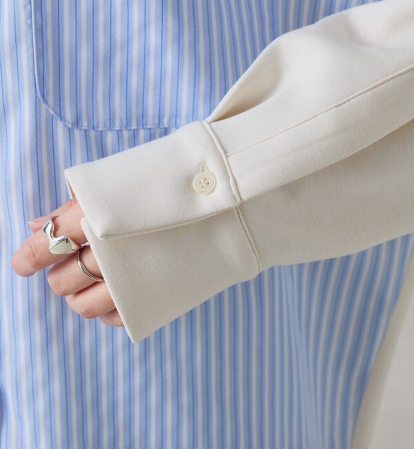  「【冬から着れる】ポンチドッキングシャツ」|シャツ・ブラウス|