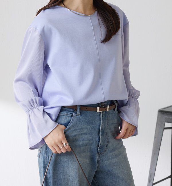  「【着映えトップス】ドッキングスリーブプルオーバー/セレモニー」|Tシャツ・カットソー|
