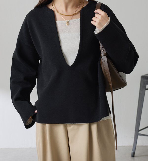  「Vネックバスクニット」|ニット・セーター|