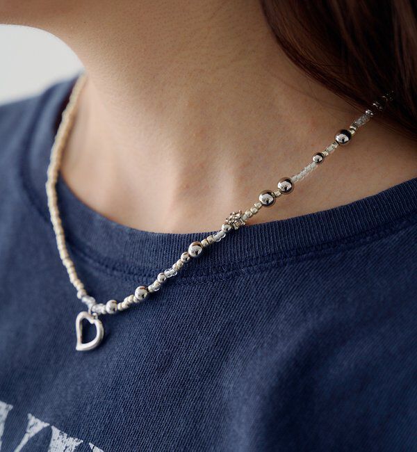  「【fiw.】ハートビーズネックレス」|ネックレス|