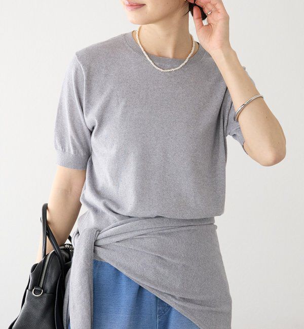  「予約【A・MONN(アモン)】HALF SLEEVE KNIT」|ニット・セーター|