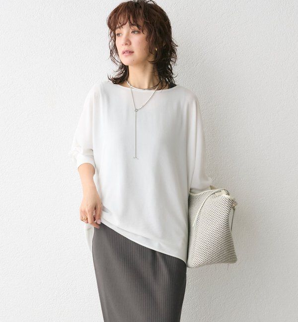  「予約【ON・OFF問わず活躍】リブ付きジョーゼットドルマンブラウス」|シャツ・ブラウス|