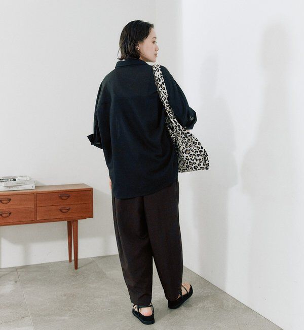  「予約【接触冷感/撥水/花粉ガード】ギャザーバレルパンツ」|チノ|