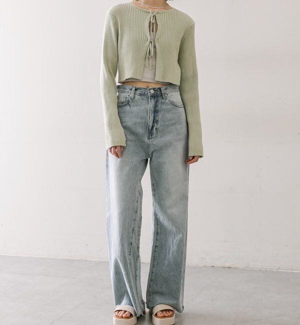  「【5色展開】ラメリボンカーディガン」|カーディガン|