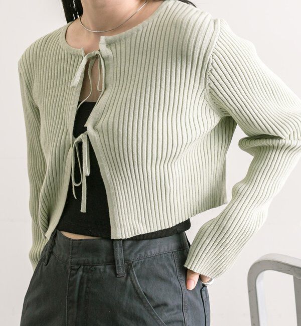  「【5色展開】ラメリボンカーディガン」|カーディガン|