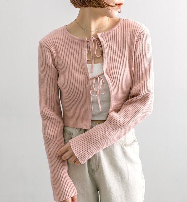  「【5色展開】ラメリボンカーディガン」|カーディガン|