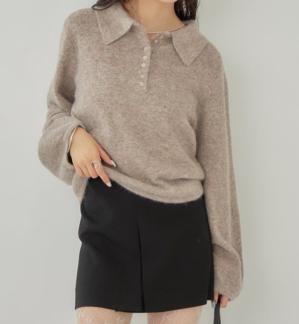  「襟付きロングスリーブニット」|ニット・セーター|