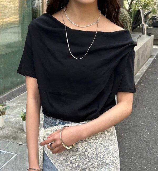  「26SSオフショルTシャツ」|Tシャツ・カットソー|ブラック