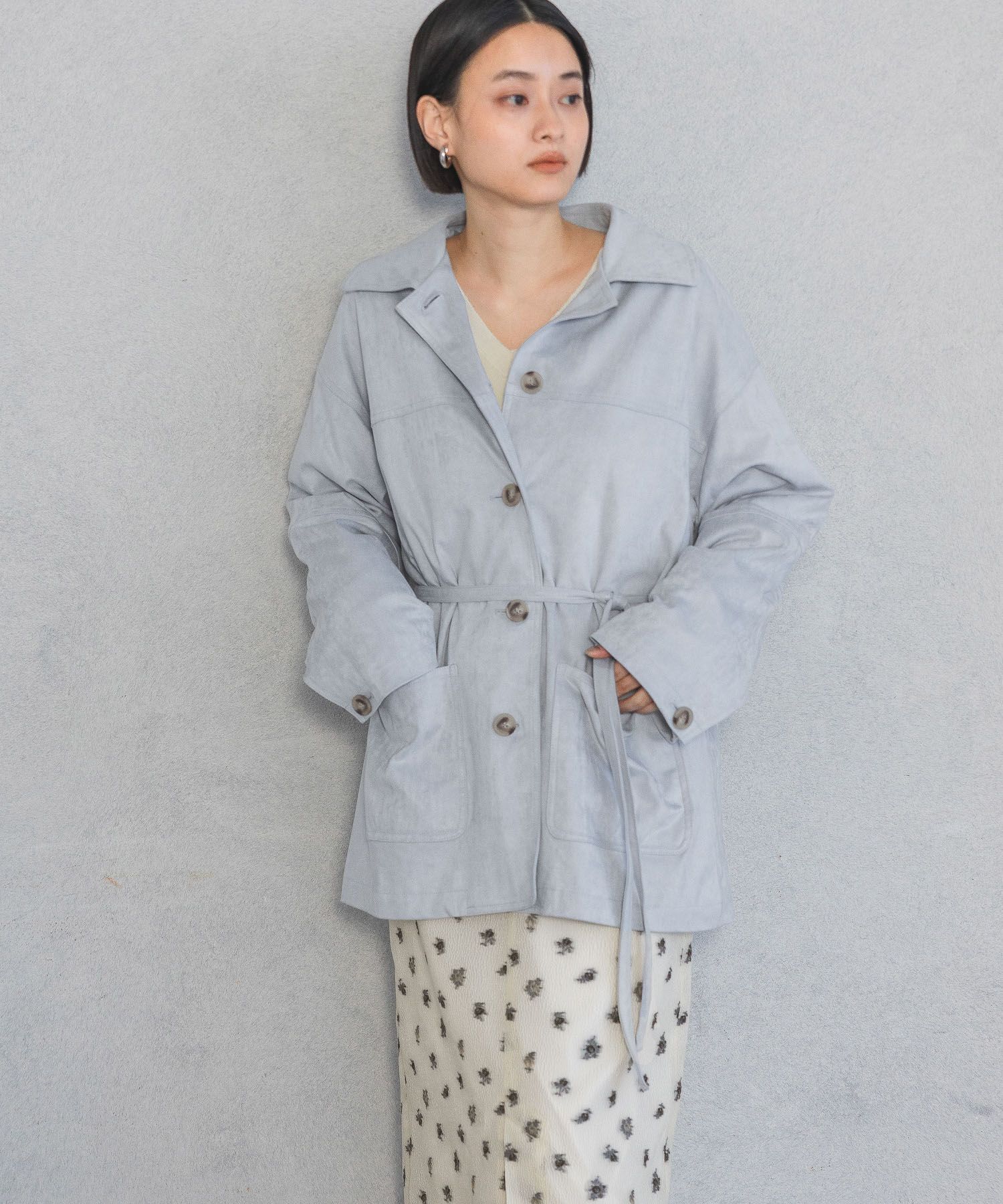 A part by 「フェイクスエードジャケット」|その他|ライトブルー