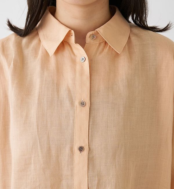 collex「ギャザー&タック半袖リネンブラウス【予約】」|シャツ・ブラウス|