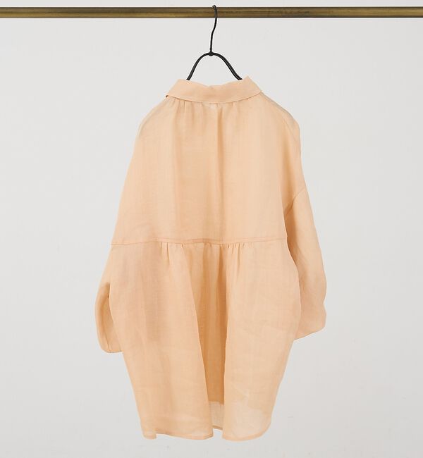 collex「ギャザー&タック半袖リネンブラウス【予約】」|シャツ・ブラウス|