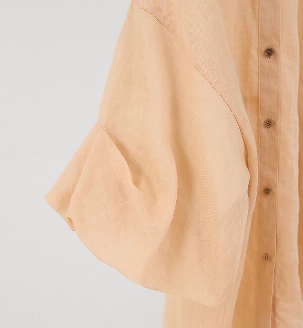 collex「ギャザー&タック半袖リネンブラウス【予約】」|シャツ・ブラウス|